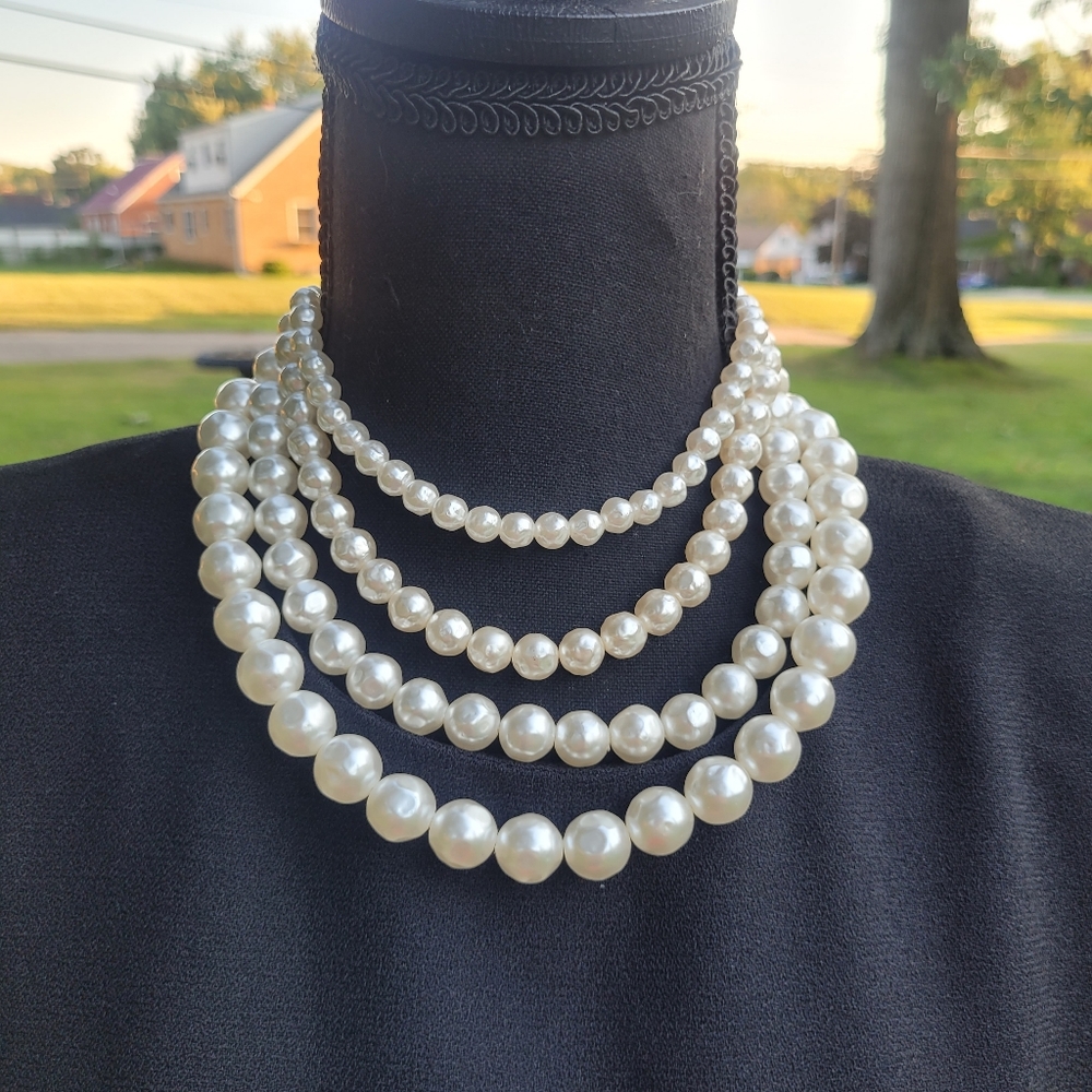Vintage 4 Strand Faux Pearls by Laguna
